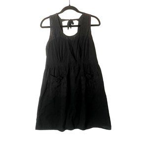 Brooklyn Industries Womens Dress Size XL Black Sundress eyelet details tie back